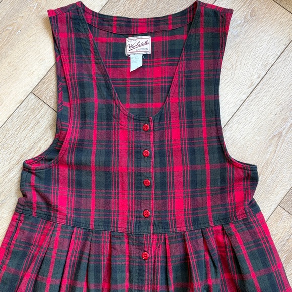 Vintage Woolrich Plaid Cotton Jumper Dress Women's Size XL Cottage Farm - Picture 3 of 7